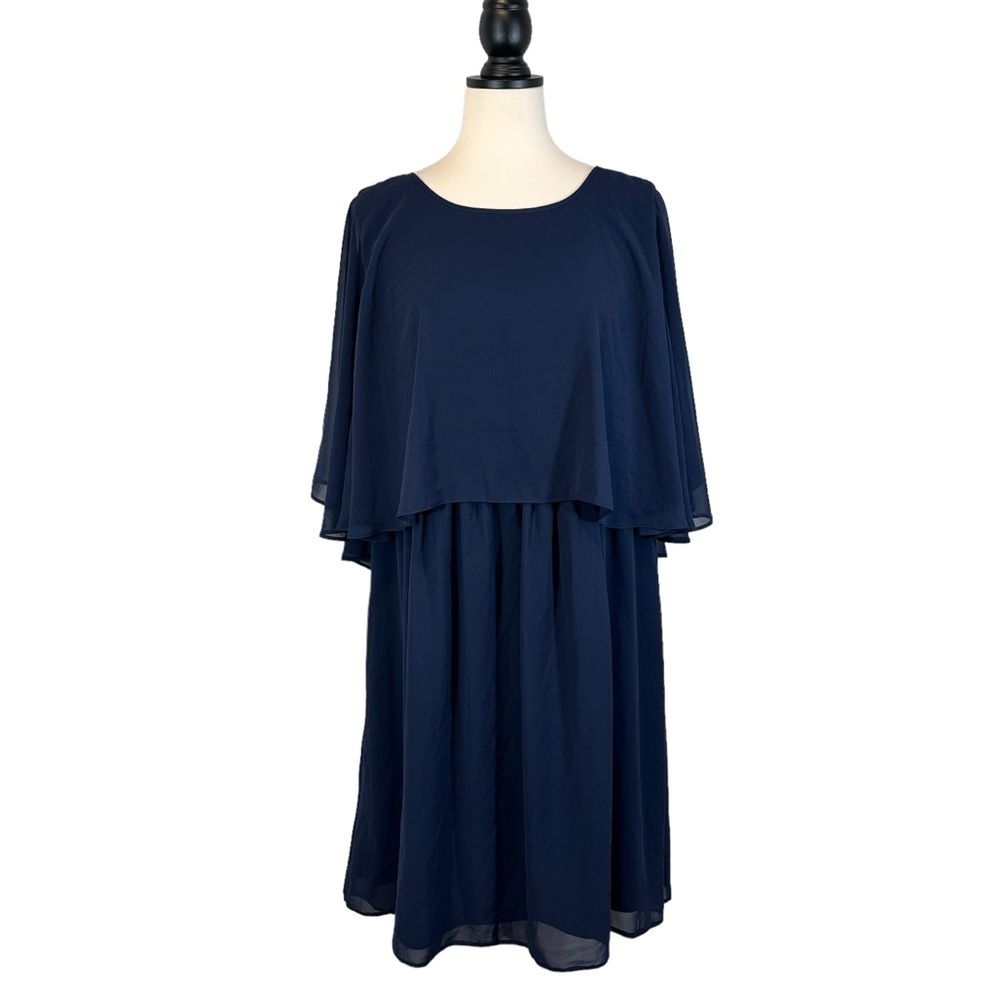 ASOS Maternity Dress Blue Sleeveless Chiffon Overlay NWT Size 14 (B31#10)